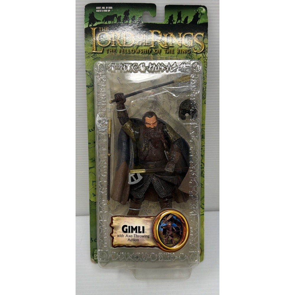 Lord of The Rings Fellowship of The Ring Gimli Axe Throwing Action ToyBiz 2003